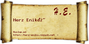 Herz Enikő névjegykártya